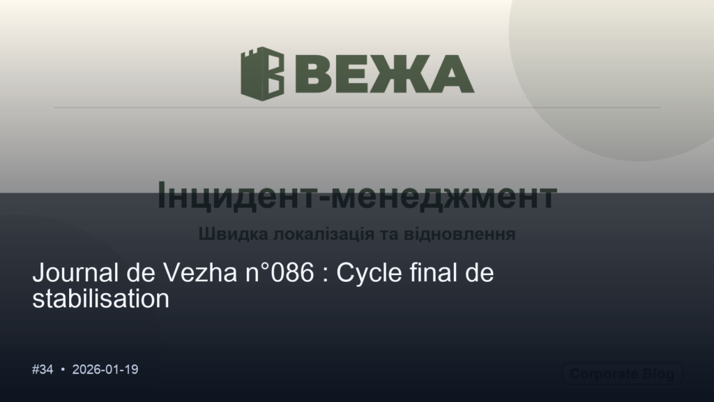 Vezha Diary #086 : Cycle final de stabilisation