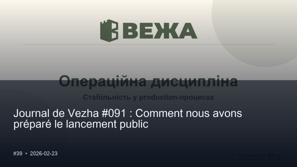 Journal de Vezha #091 : Comment nous avons préparé le lancement public