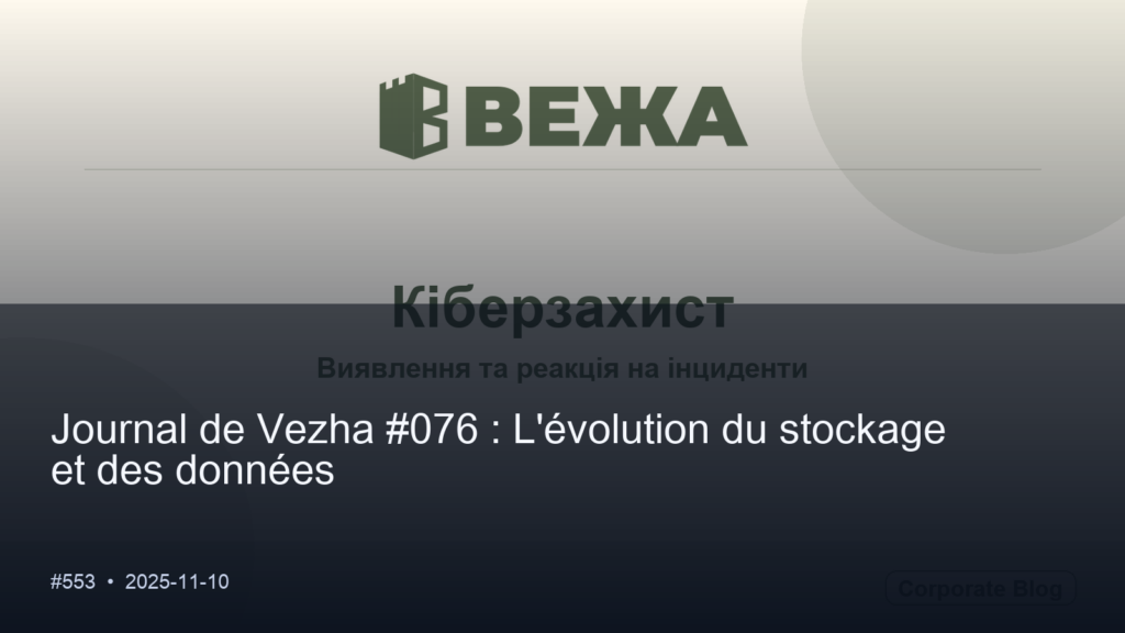 Vezha Diary #076 : L’évolution du stockage et des données
